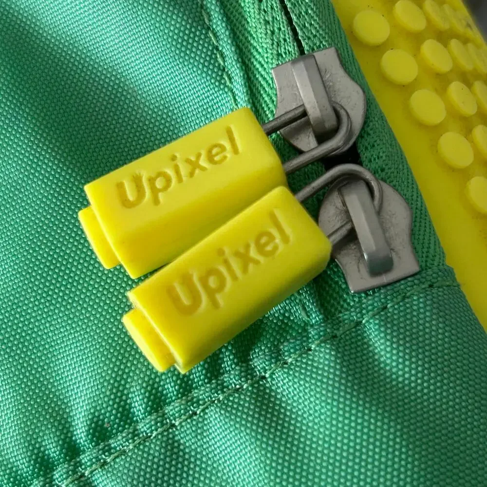 Upixel Pixel Backpack Green Yellow Pokeball Design Buildable Silicone Panel 12